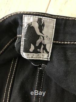 Rick Owens Mens Memphis Patch Pants Size 28 Black Wax Cotton