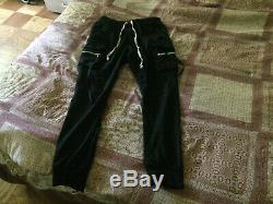 Rick Owens black/dark shadow cargo drawstring jogger pants (Size Small)