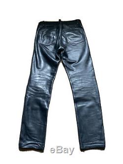 RoB of Amsterdam men's black leather jeans 32 waist x 33 leg (Gay/BLUF int)