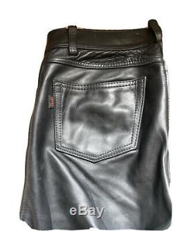 RoB of Amsterdam men's black leather jeans 32 waist x 33 leg (Gay/BLUF int)