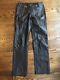 Rob Of Amsterdam Black Leather Sailor Front Pants 30w X 30 I