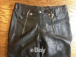Rob of Amsterdam Black Leather Sailor Front Pants 30W X 30 I
