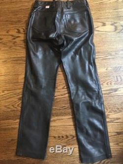 Rob of Amsterdam Black Leather Sailor Front Pants 30W X 30 I