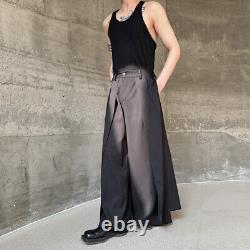 Runway Mens Designer Darkness Style Long Wide Leg Pants Trousers Punk Asymmetric