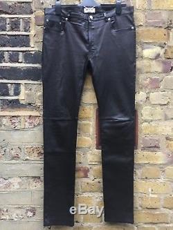 SAINT LAURENT Black Skinny-Fit Leather Pants Trousers