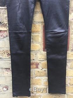 SAINT LAURENT Black Skinny-Fit Leather Pants Trousers