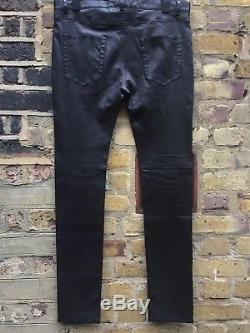 SAINT LAURENT Black Skinny-Fit Leather Pants Trousers