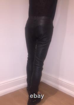 SAINT LAURENT Faux Leather Trousers 30 pants polyurethane PU PVC jeans dior YSL