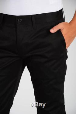 SAINT LAURENT New Man Black Cotton Chino Straight Pants Trousers Size 33 $409