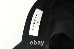 SANDRO Trousers Men's (EU) 44 Wool Blend Elasticated Waist Tapered Black