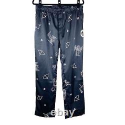 SIBERIA HILLS NEW Mens Satin Zodiac Pants L Black Pull On Streetwear NWD Flaw