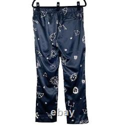 SIBERIA HILLS NEW Mens Satin Zodiac Pants L Black Pull On Streetwear NWD Flaw