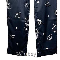 SIBERIA HILLS NEW Mens Satin Zodiac Pants L Black Pull On Streetwear NWD Flaw