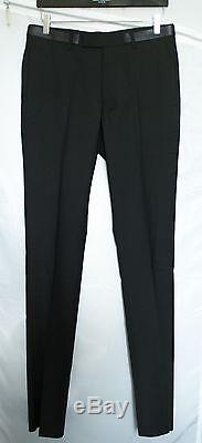 SS12 DIOR HOMME Black Wool Leather Waist Pants Trousers 46 KVA