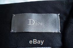 SS12 DIOR HOMME Black Wool Leather Waist Pants Trousers 46 KVA