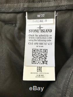 STONE ISLAND SI Stretched Nylon Trousers Size 32 Colour Black