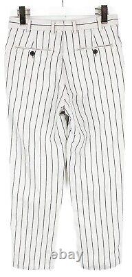 SUITSUPPLY Brescia Trousers Men's UK 34 / W30 Linen Blend Pinstriped Beige