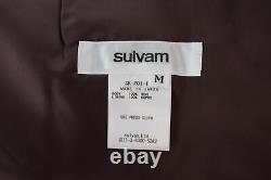 SULVAM Men's Black Pleated Zip & Button Raw Hem Cropped Wool Pants M W30 L22 NEW