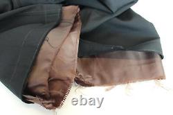 SULVAM Men's Black Pleated Zip & Button Raw Hem Cropped Wool Pants M W30 L22 NEW