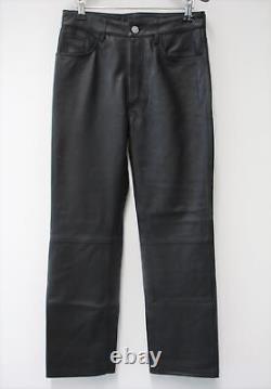 SUNFLOWER Men's Black Textured Leather Dess 5-Pocket Trousers Size 30 NEW