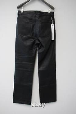 SUNFLOWER Men's Black Textured Leather Dess 5-Pocket Trousers Size 30 NEW