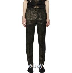 Saint Laurent Black & Gold Slim-fit Trousers Size 50