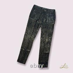 Saint Laurent Black & Gold Slim-fit Trousers Size 50