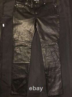 Saint Laurent Sz 54 38 Leather Mens Skinny Trousers Pants Hedi Slimane Authentic