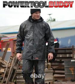 Scruffs Rain Jacket and Waterproof Trousers Black 2 Piece Rain Suit B5