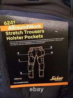 Snickers 6241 Black All Roundwork Slim Fit Stretch Work Trousers Holster Pocket