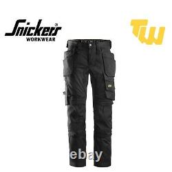 Snickers 6241 Work Trousers Stretch All Round Working Holster Pockets Black/Grey