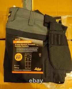 Snickers 6275 5804 050 Grey Black 4way Stretch Holster Pocket Trousers