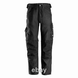 Snickers 6324 AllroundWork Canvas+ Stretch Work Trousers+ Black / Black
