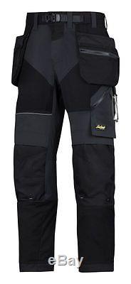 Snickers 6902 FlexiWork Work Trousers + Holster Pockets Blk 35 Reg