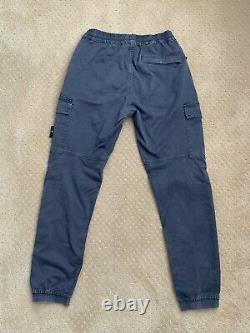 Stone Island Cargo Trouser Pants Washed Black Logo Patch Old 30