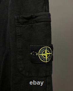 Stone Island Men's Black Cotton Cargo Pants Pockets Combat Trousers Sz M Jogging