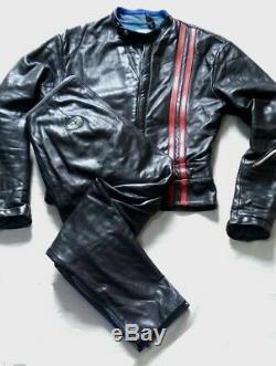 Superb D Lewis Leathers Cafe Racer Jacket & Trousers Rare Vintage Motorcycle