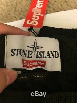 Supreme x Stone Island SS16 Nylon Metal Track Pants Black Size Medium Box logo