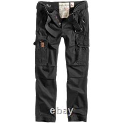 Surplus Premium Slimmy Trousers Mens Military Combats Slim Fit Cargo Pants Black