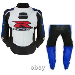 Suzuki Gsxr Mens Racing Motorcycle Leather Suit Motorbike Leather Jacket Trouser