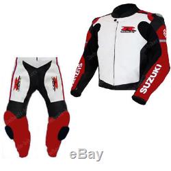 Suzuki Gsxr Racing Motorcycle Leather Suit Mens Motorbike Leather Jacket Trouser
