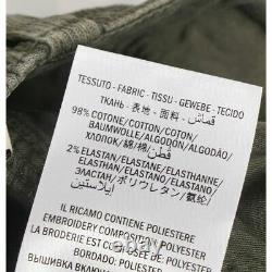 Sz L 38 NEW $1250 GUCCI Men's Green BLACK WOLF LOGO Patch Cord Cropped PANTS NWT
