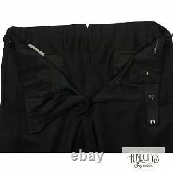 TOM FORD Tuxedo Trousers 36x31 Adjustable in Black Wool-Mohair Flat Front ITALY