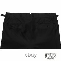 TOM FORD Tuxedo Trousers 36x31 Adjustable in Black Wool-Mohair Flat Front ITALY