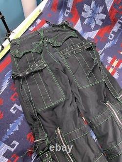 TRIPP NYC Goth Rave Emo Heavy Metal Punk Wide Leg Cargo Chains Pants Size S ICP