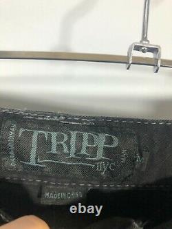 TRIPP NYC Pants MEDIUM MENS Black Knuckle Zip Off Leg Vintage Wide Leg Goth
