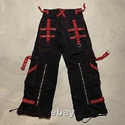 TRIPP NYC Skull Chain Bondage Rave Goth Black Red Pants & Jacket SET Vintage 90s