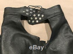 The Leather Man NYC Black Leather Chaps 30 by 32, Highest Quality BLUF IML GAY