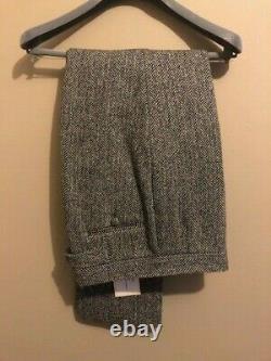 Thom Browne Classic Backstrap Herringbone Tweed Trousers Size 3 NEW