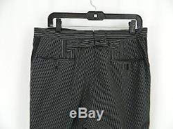 Thom Browne Gray & Black Pinstripe Wool Tapered Leg Pants Trousers Men's 33 X 30